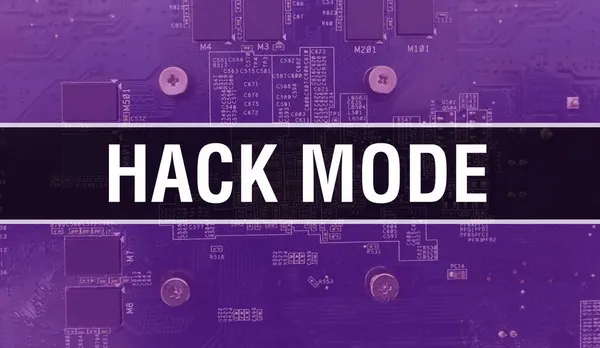 Hack Mode Koncept Med Elektronisk Integrerad Krets Kretskort Hacka Läge — Stockfoto