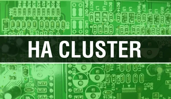 Ilustrasi Konsep Cluster Menggunakan Chip Komputer Circuit Board Cluster Menutup — Stok Foto