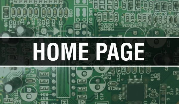 Home Page Concetto Con Scheda Madre Del Computer Home Page — Foto Stock