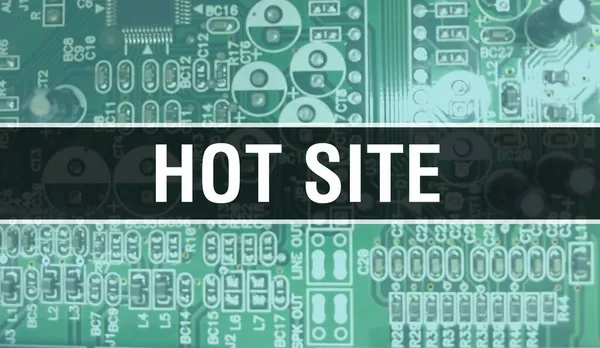 Hot Site Con Componenti Elettronici Circuito Integrato Background Digital Electronic — Foto Stock