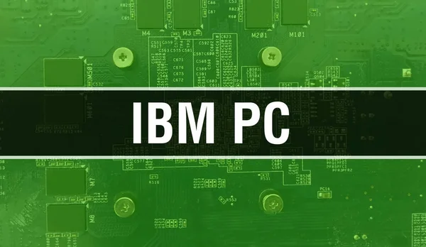 Ibm Med Elektroniska Komponenter Integrerat Kretskort Bakgrund Digital Electronic Computer — Stockfoto