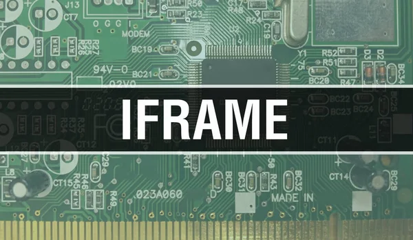 技術マザーボードデジタルとのフレーム Iframe Computer Circuit Board電子計算機ハードウェア技術マザーボードデジタルチップコンセプト 統合回路のイノシシとのフレームを閉じます — ストック写真
