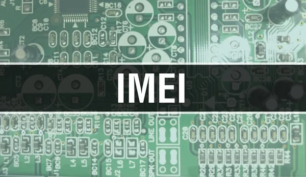 Texto Imei Escrito Circuit Board Electronic Abstract Technology Background Software — Fotografia de Stock