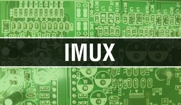 Koncept Imux Základní Deskou Počítače Text Imux Napsaný Technology Motherboard — Stock fotografie