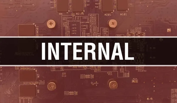 Internal with Electronic components on integrated circuit board Background.Digital Electronic Computer Hardware and Secure Data Concept. Computer motherboard and Internal. Internal Integrate