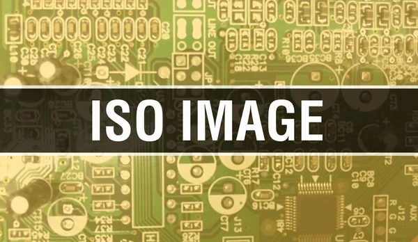 Imagem Iso Com Tecnologia Hardware Computador Eletrônico Fundo Fundo Abstrato — Fotografia de Stock