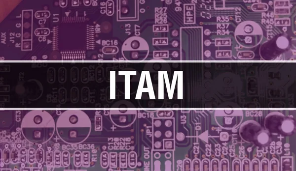 Itam Concept Illustratie Met Behulp Van Computer Chip Circuit Board — Stockfoto