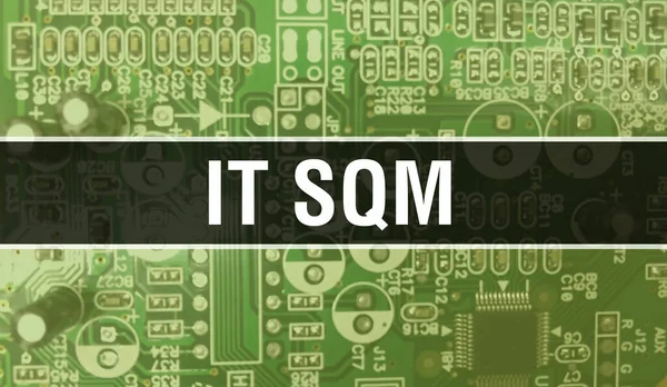 IT SQM with Electronic Computer Hardware technology background. Abstract background with Electronic Integrated Circuit and IT SQM. Electronic Circuit Board. IT SQM with Computer Integrated Circui