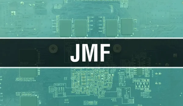 Jmf Koncepció Elektronikus Integrált Áramkörrel Áramköri Lapon Jmf Számítógép Chip — Stock Fotó
