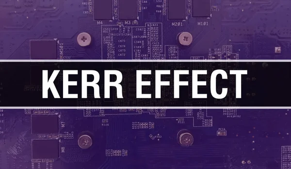 Efekt Kerr Elementami Elektronicznymi Tle Zintegrowanej Płytki Drukowanej Cyfrowy Sprzęt — Zdjęcie stockowe