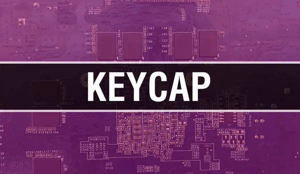Nyckelkåpskoncept Med Electronic Integrated Circuit Kretskort Nyckelring Med Computer Chip — Stockfoto