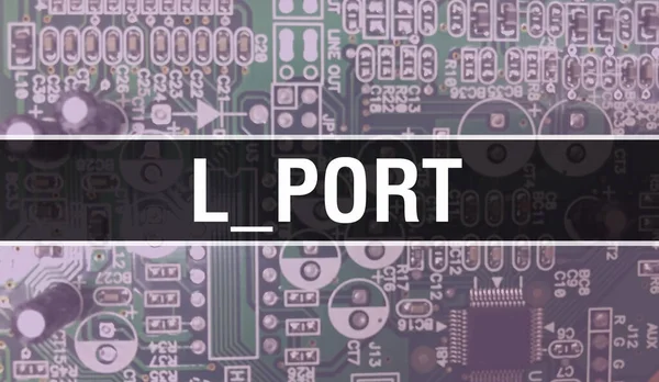 Port Avec Arrière Plan Technologie Matériel Informatique Électronique Résumé Avec — Photo