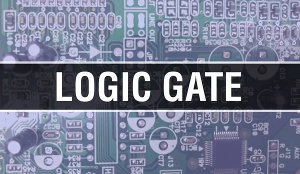 Logik Gate Med Elektronisk Dator Hårdvara Teknik Bakgrund Abstrakt Bakgrund — Stockfoto