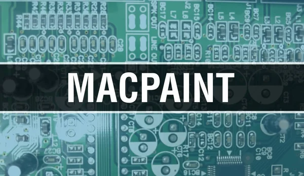 Macpaint Koncepció Számítógép Alaplapon Macpaint Szöveget Írt Technology Motherboard Digitális — Stock Fotó