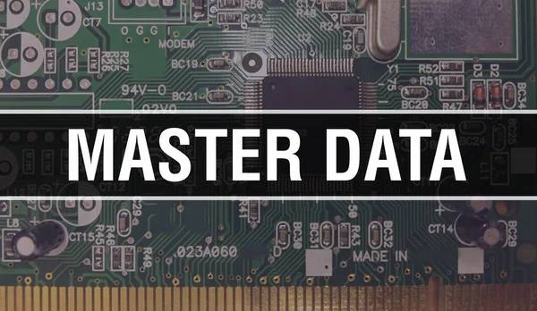 Master Data Com Tecnologia Placa Mãe Digital Master Data Computer — Fotografia de Stock