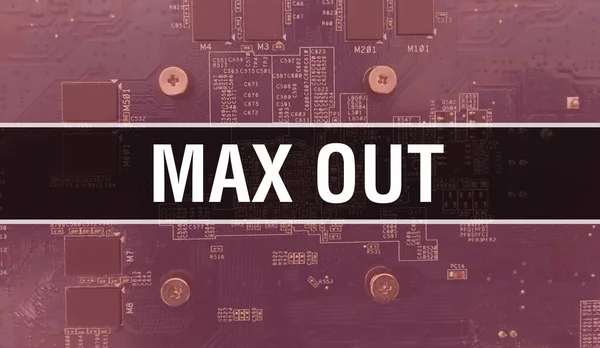 Max Out Com Componentes Eletrônicos Placa Circuito Integrado Background Digital — Fotografia de Stock