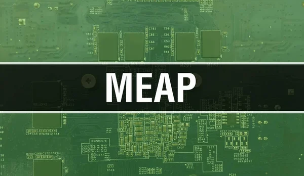 Meap Concept Met Electronic Integrated Circuit Printplaat Meap Met Computer — Stockfoto