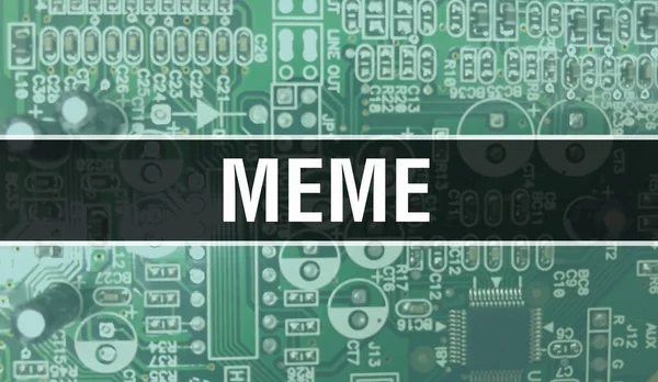 Meme Elektronické Počítačové Hardwarové Technologie Pozadí Abstraktní Pozadí Elektronickým Integrovaným — Stock fotografie