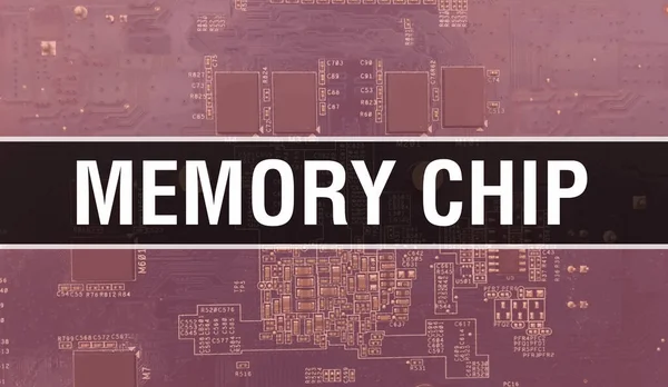 Memory Chip Koncept Med Electronic Integrated Circuit Kretskort Memory Chip — Stockfoto