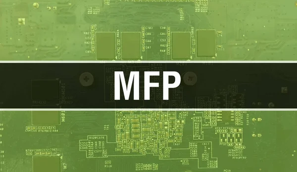 Mfp Konzept Mit Integrierter Elektronischer Schaltung Auf Leiterplatte Mfp Mit — Stockfoto
