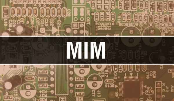 電子計算機ハードウェア技術の背景を持つMim 電子集積回路と資産運用会社の概要背景 電子回路基板 Mim Computer Integrated Circuit Boar — ストック写真
