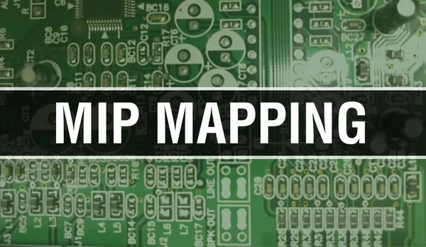 Mip Mapping Text Geschrieben Auf Circuit Board Electronic Abstrakten Technologie — Stockfoto