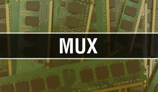 Mux Med Teknik Moderkort Digital Mux Och Computer Circuit Board — Stockfoto