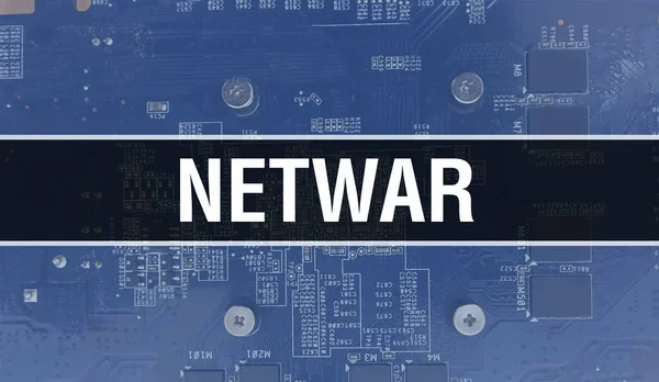 Netwar Elektronikus Számítógép Hardver Technológiai Háttérrel Absztrakt Háttér Elektronikus Integrált — Stock Fotó