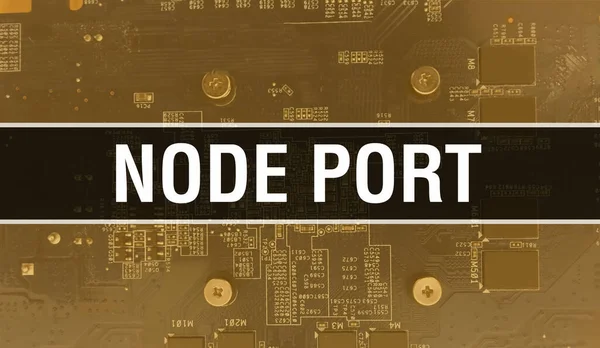 Node Port Elektronikus Számítógép Hardver Technológiai Háttérrel Absztrakt Háttér Elektronikus — Stock Fotó