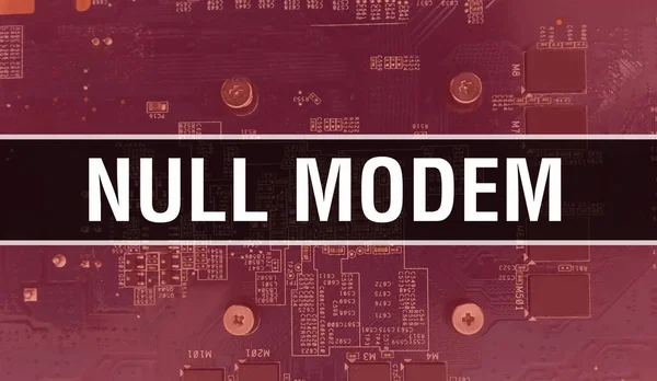 Null Modem Met Technologie Moederbord Digital Null Modem Computer Circuit — Stockfoto