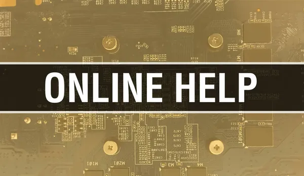 Pomoc Online Technologią Płyta Główna Digital Online Help Computer Circuit — Zdjęcie stockowe