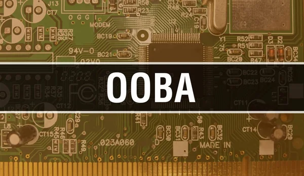 Ooba Concept Met Computer Moederbord Ooba Tekst Geschreven Technology Motherboard — Stockfoto