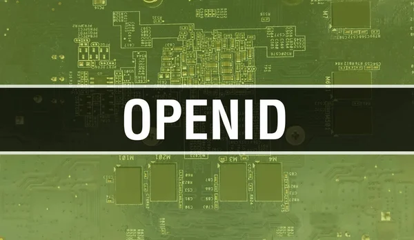 Openid Mit Elektronischem Computer Hardware Hintergrund Abstrakter Hintergrund Mit Electronic — Stockfoto