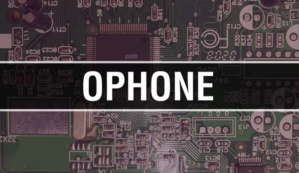 Ophone Elektronikus Alkatrészek Integrált Áramköri Lapon Háttér Digitális Elektronikus Számítógép — Stock Fotó