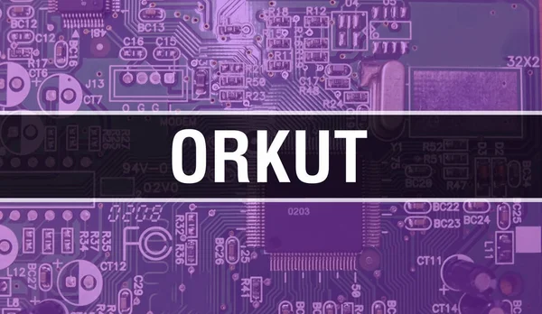 Orkut Koncept Ilustrace Pomocí Computer Chip Obvodové Desce Orkut Uzavření — Stock fotografie