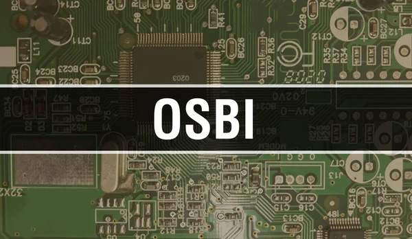 OSBI with Electronic components on integrated circuit board Background.Digital Electronic Computer Hardware and Secure Data Concept. Computer motherboard and OSBI. OSBI Integrated Circuits Boar