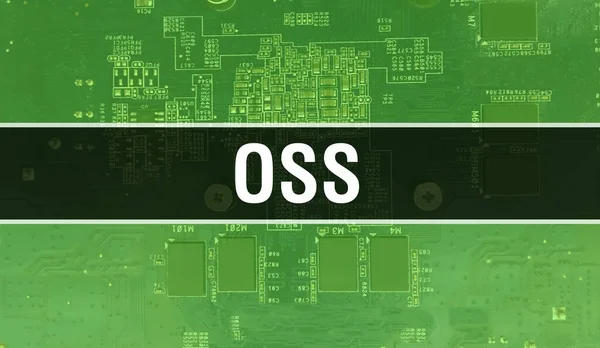 Oss Con Fondo Tecnología Hardware Informático Electrónico Fondo Abstracto Con — Foto de Stock