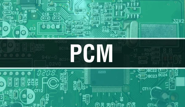 Pcm Com Tecnologia Hardware Computador Eletrônico Fundo Fundo Abstrato Com — Fotografia de Stock