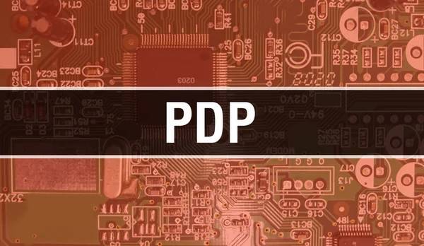 Ilustración Del Concepto Pdp Usando Chip Computadora Placa Circuito Pdp —  Fotos de Stock