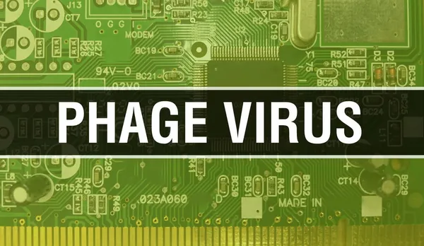 Virus Phage Avec Technologie Carte Mère Numérique Phage Virus Computer — Photo