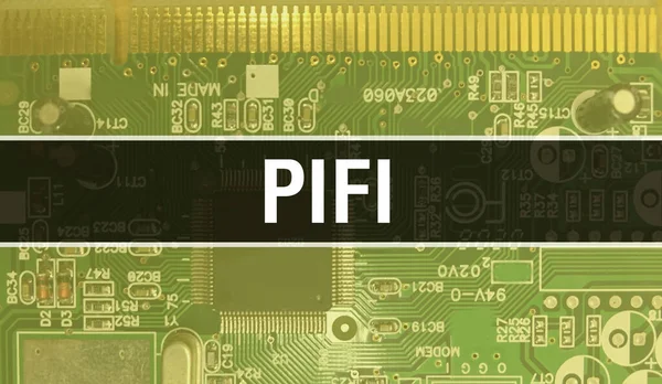 Pifi 컴퓨터 보드의 개념이다 Pifi 텍스트는 Technology Motherboard Digital Technology — 스톡 사진
