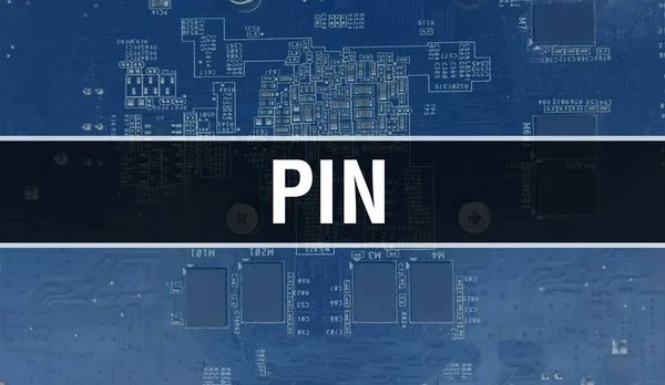 Pin Concept Electronic Integrated Circuit Circuit Board Pin Computer Chip — Stock Photo, Image