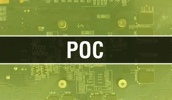 Poc Met Elektronische Componenten Geïntegreerde Printplaat Achtergrond Digitale Elektronische Hardware — Stockfoto
