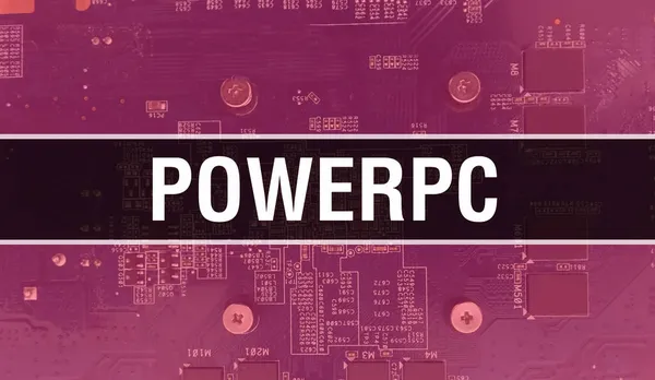 Powerpc Med Elektroniska Komponenter Integrerat Kretskort Bakgrund Digital Electronic Computer — Stockfoto