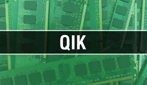 Qik Text Napsaný Circuit Board Elektronické Abstraktní Technologické Zázemí Vývojáře — Stock fotografie