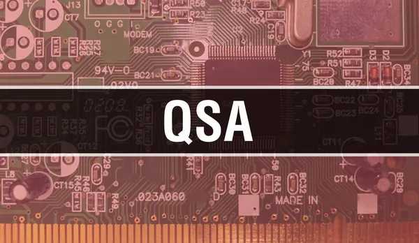 Qsa Con Tecnología Motherboard Digital Qsa Placa Circuito Informático Tecnología —  Fotos de Stock