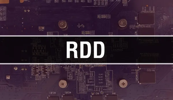 Rdd Med Elektroniska Komponenter Integrerat Kretskort Bakgrund Digital Electronic Computer — Stockfoto