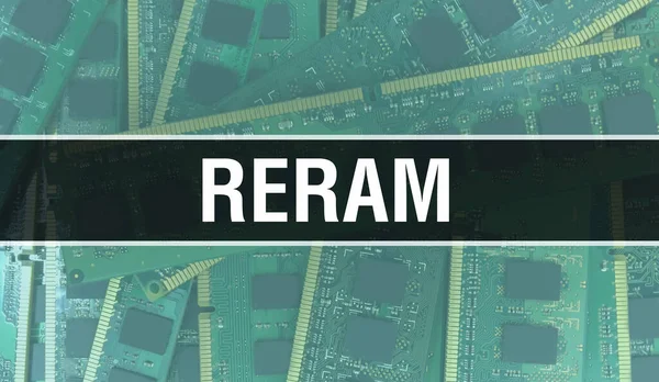 Illustration Concept Reram Utilisant Puce Ordinateur Dans Carte Circuit Reram — Photo