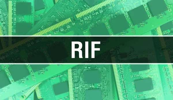 Rif 컨셉트와 Electronic Integrated Circuit Circuit Board Rif Circuit Board — 스톡 사진