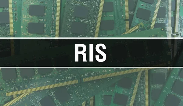 컴퓨터 하드웨어 Ris Ris 추상적 컴퓨터 회로보기 Ris — 스톡 사진